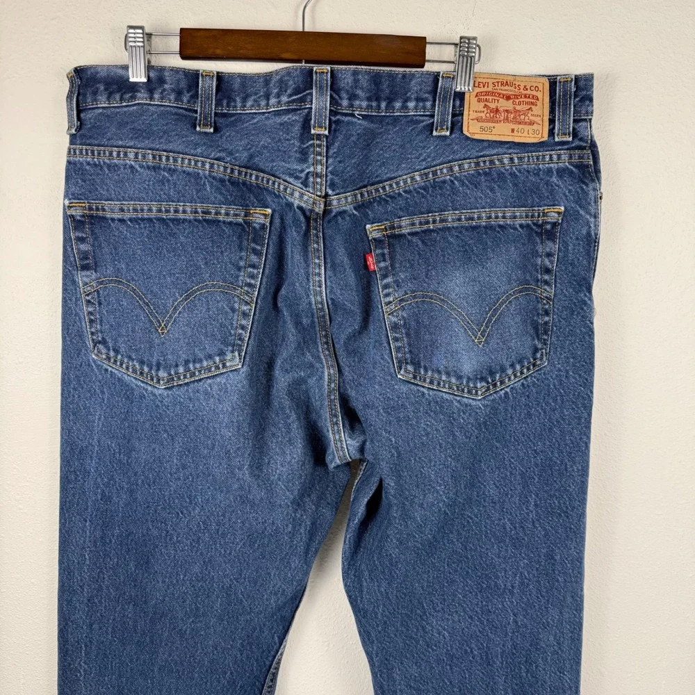 Levis 505 Regular Fit‎ Mens Blue Jeans Straight Leg Medium Wash 40x30 Cotton